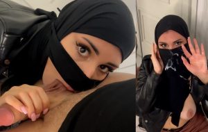 HIJABEUSE XXX EN CUIR A REÇU BEAUCOUP DE SPERME SUR LE NIQAB
